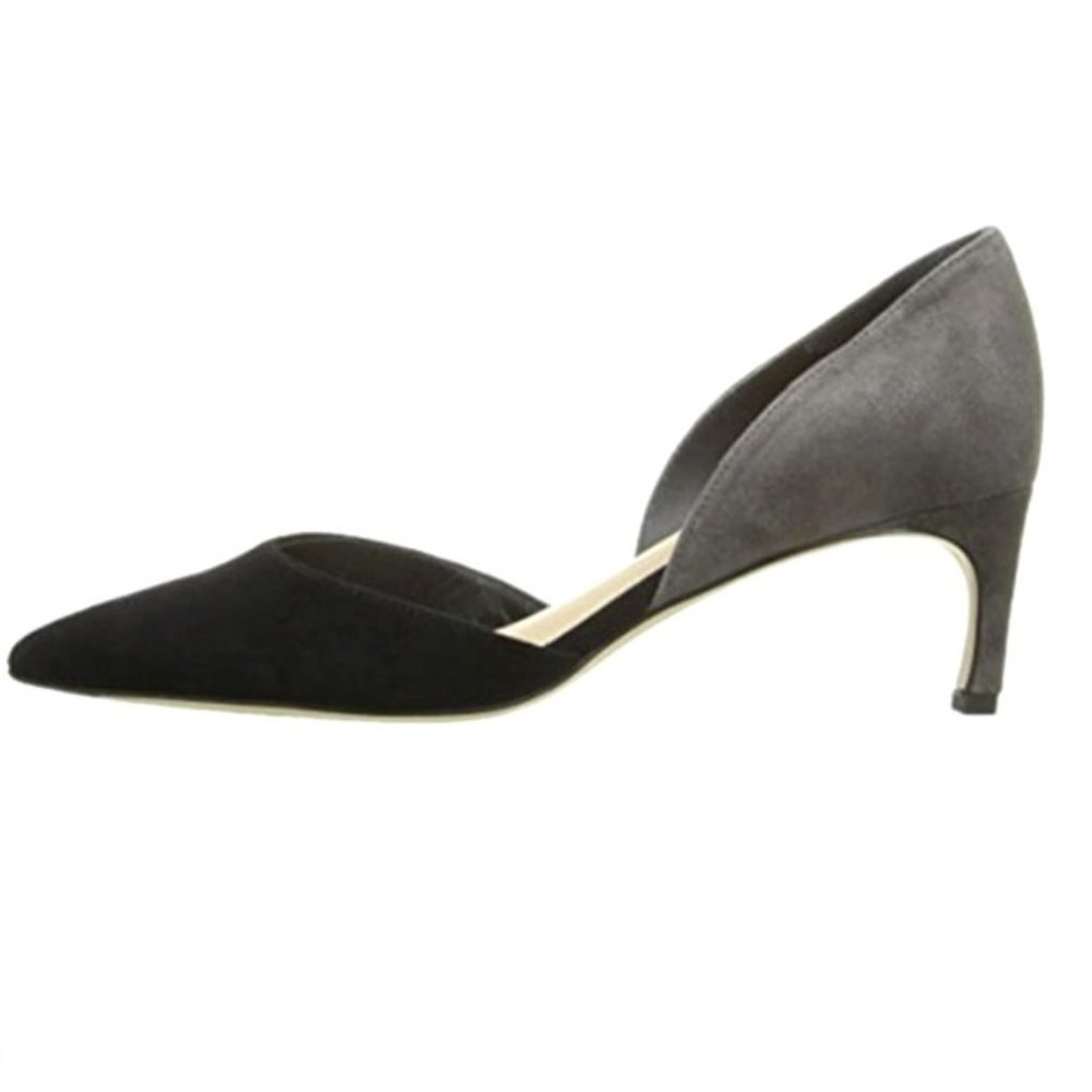 NEW Via Spiga Black Gray Suede Pumps Heels. 7